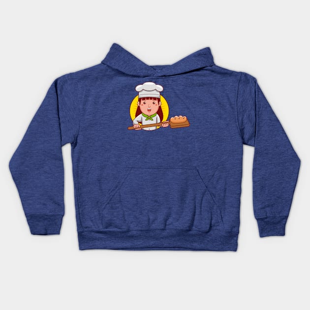 Baker Woman Kids Hoodie by MEDZ